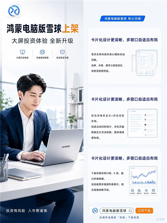 首页卡片化设计、支持双栏阅读！雪球鸿蒙PC版解锁财经资讯新看法